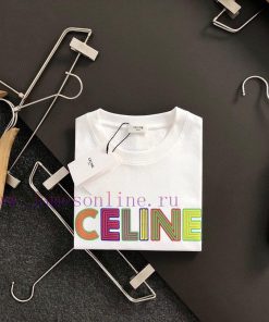 CELINE 25SS Summer New Round Neck Short Sleeve T-shirt 270g Heavy Duty High End Pure Cotton Fab 943sbedt