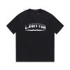 LV 25ss Black And White Classic Graphic And Text Combination T-shirtUsing 32 Count Double Yarn vk2tebjl