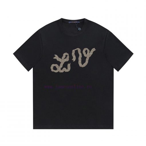 LV 25ss Art Line Design T-shirtUsing 32 Count Double Yarn Pure Cotton 240g High-temperature Was zol3sc67 - Image 3