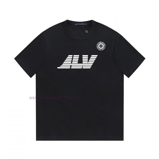 LV 25ss Badge Graphic And Text Combination T-shirtUsing 32 Count Double Yarn Pure Cotton 240g H 5ys845g6 - Image 2
