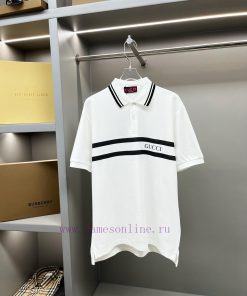GUCC Ⅰ Gucci Striped Printed New Polo ShirtOriginal Fabric Original Customized Accessories Offi qcvrs6sc