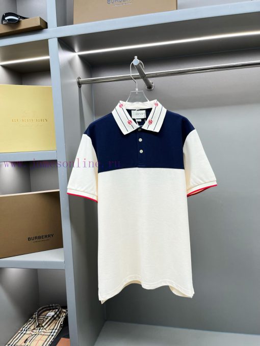 GUCC Ⅰ Gucci Color Blocked Embroidered New Polo ShirtOriginal Fabric Original Customized Access ppq7ygbd