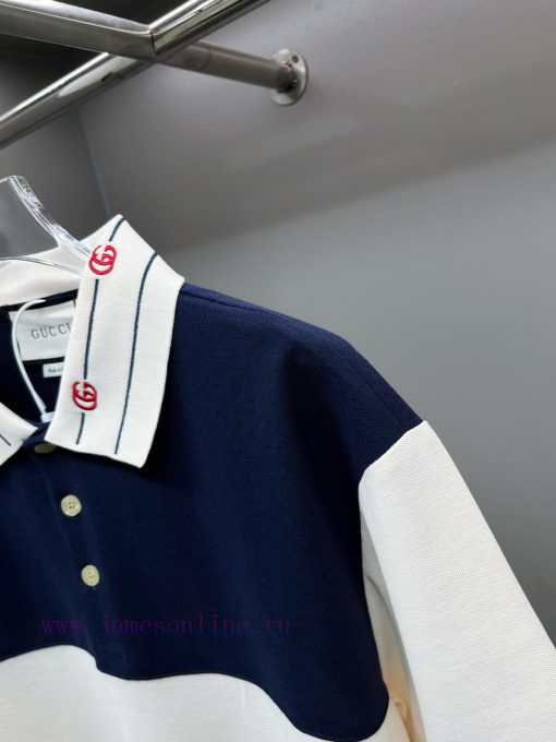 GUCC Ⅰ Gucci Color Blocked Embroidered New Polo ShirtOriginal Fabric Original Customized Access ppq7ygbd - Image 7