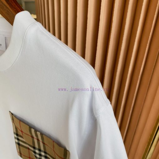 Burberry Vintage Plaid Pocket Cotton Loose Short Sleeved T-shirtBUR's Flagship Product The Trea 50vbntxn - Image 6