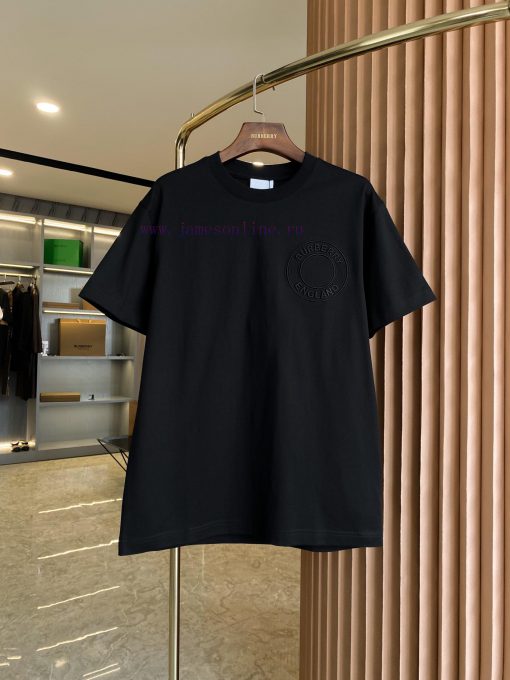 Burberry Round Embroidered Short Sleeved T-shirt With Micro LogoBUR Flagship Premium Goods The tprectr5