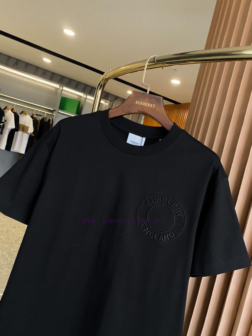 Burberry Round Embroidered Short Sleeved T-shirt With Micro LogoBUR Flagship Premium Goods The tprectr5 - Image 3