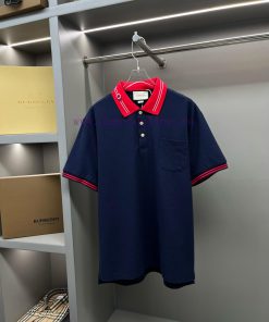 GUCC Ⅰ Gucci Woven Ribbon New Polo ShirtOriginal Fabric Official Same StyleUsing 210g Pure Cott x9zlgcvm