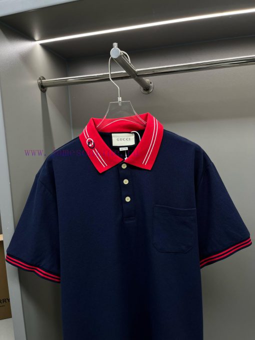 GUCC Ⅰ Gucci Woven Ribbon New Polo ShirtOriginal Fabric Official Same StyleUsing 210g Pure Cott x9zlgcvm - Image 3