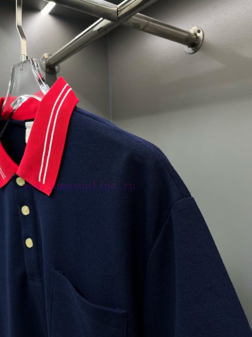 GUCC Ⅰ Gucci Woven Ribbon New Polo ShirtOriginal Fabric Official Same StyleUsing 210g Pure Cott x9zlgcvm - Image 7