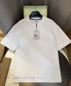 BUR Equestrian Knight Embroidered Label Cotton Short Sleeve T-shirt Four ColorsBUR's Flagship C 84dqbxrc