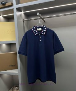 GUCC Ⅰ Gucci Woven Ribbon New Polo ShirtOriginal Fabric Official Same StyleUsing 210g Pure Cott rei9pic9