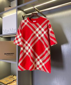 Grid Patterned Cotton T-shirt BUR Flagship Product The Treasure Of The Town Store Is Available nlu2gxn7
