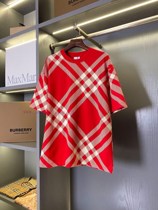 Grid Patterned Cotton T-shirt BUR Flagship Product The Treasure Of The Town Store Is Available nlu2gxn7 - Image 2