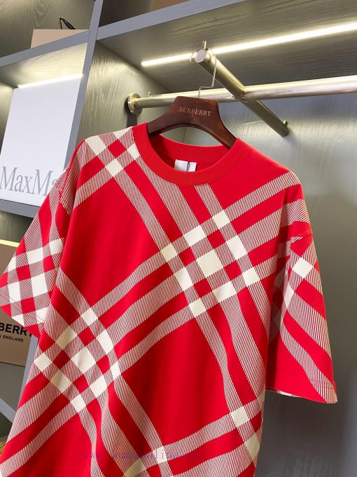 Grid Patterned Cotton T-shirt BUR Flagship Product The Treasure Of The Town Store Is Available nlu2gxn7 - Image 3