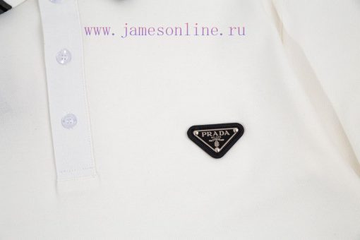 PRADA Collar Triangle Logo Polo ShirtUpgraded Inspired By Retro 80sOriginal Fabric Official Sam 76c7heto - Image 6