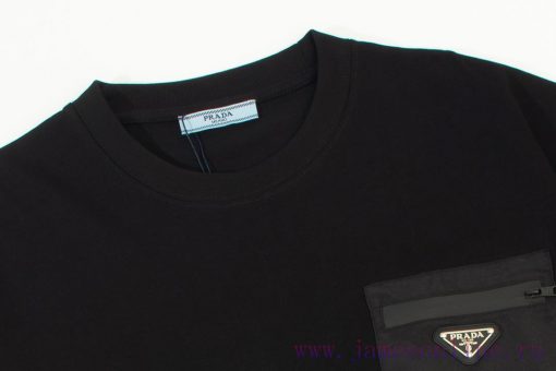 PRADA Zipper Pocket Triangle LogoThe Inspiration For Imported Machine Embroidery On The Logo Co izkht2np - Image 3