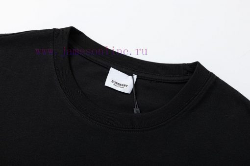Burberry 2025 New Embroidered Warhorse Letter Logo Unisex Short Sleeved T-shirtCustomized 260g oorfy722 - Image 5