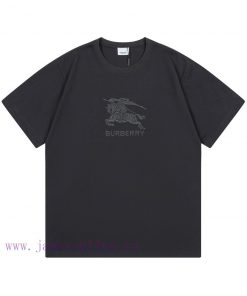 Burberry 2025 New Embroidered Warhorse Letter Logo Unisex Short Sleeved T-shirtCustomized 260g 3eg3d3pd