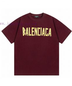 Arrived The Next DayBalenciaga Balenciaga 2025 New Tape Pleated Letter Logo Unisex Short Sleeve kx17n03n