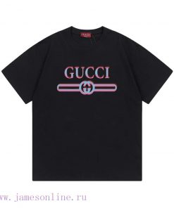 Arrived The Next DayGucci 2025 New Blue Pink Letter Logo Unisex Short Sleeved T-shirtCustomized zi7hiixw