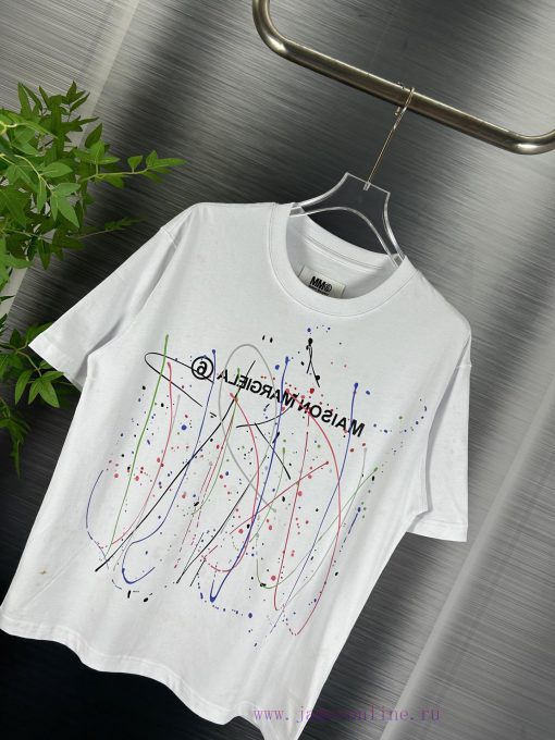 High End Original Specifications𝐌𝐚𝐢𝐬𝐨𝐧𝐌𝐚𝐫𝐠𝐢𝐞𝐥𝐚 Graffiti Printed Ribbon Magira 𝐌𝐌𝟔Summer Round S zpkccyzo - Image 7