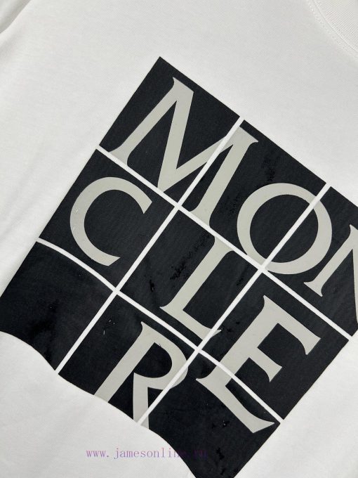 High End Original SpecificationsMONCLER 25Fw Chest Craft Print 320G High-end Short Sleeved Shir 4enjbrez - Image 5