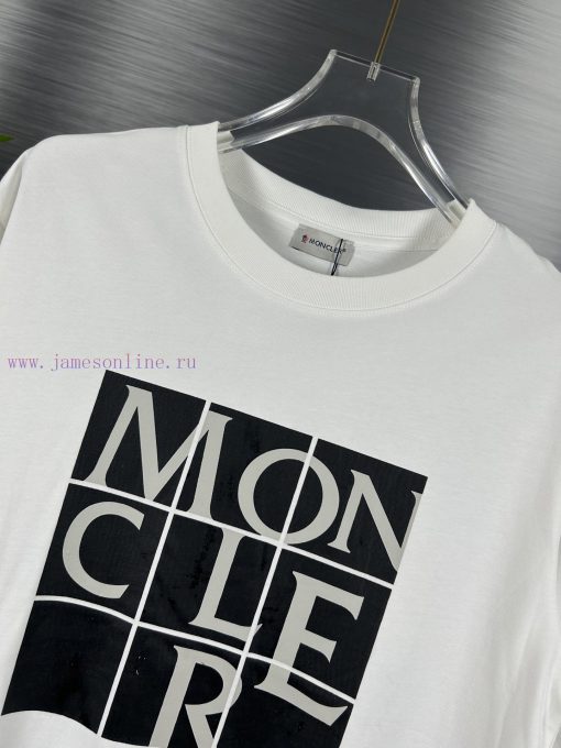 High End Original SpecificationsMONCLER 25Fw Chest Craft Print 320G High-end Short Sleeved Shir 4enjbrez - Image 6
