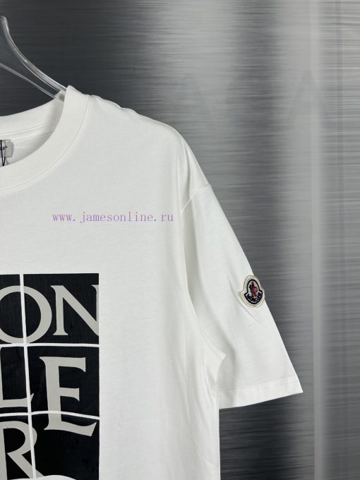 High End Original SpecificationsMONCLER 25Fw Chest Craft Print 320G High-end Short Sleeved Shir 4enjbrez - Image 8