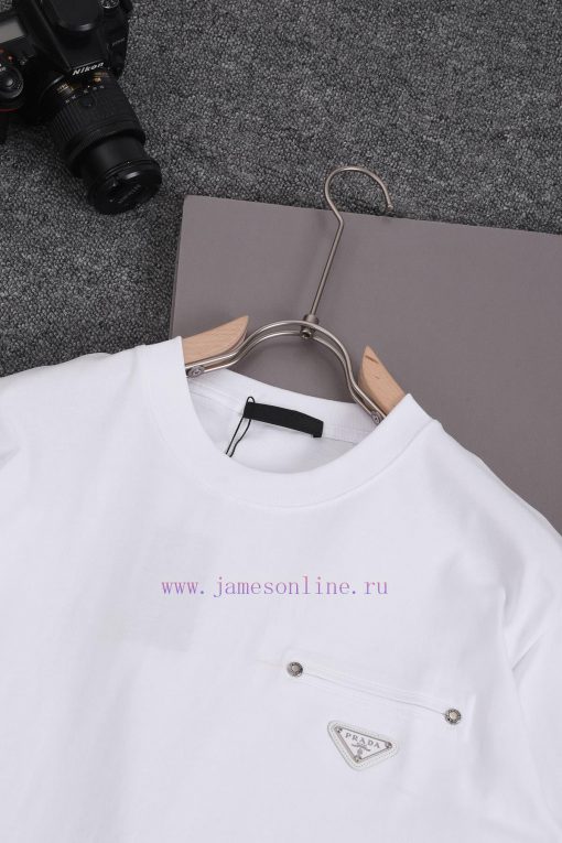 ️PRADA PRADAChest Triangular Badge Fake Pocket*Customized 270g Combed Pure Cotton Fabric Soft F wyvz8xcn - Image 7