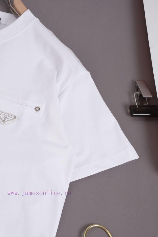 ️PRADA PRADAChest Triangular Badge Fake Pocket*Customized 270g Combed Pure Cotton Fabric Soft F wyvz8xcn - Image 9