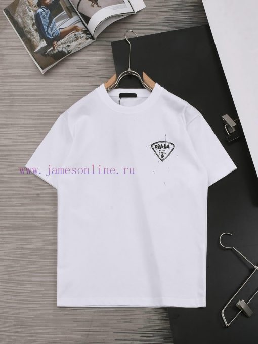 ️PRADA PRADAFront And Rear Triangle Logo With Printed Letters*Customized 270g Combed Pure Cotto lqd2fqst