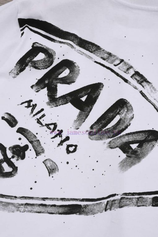 ️PRADA PRADAFront And Rear Triangle Logo With Printed Letters*Customized 270g Combed Pure Cotto lqd2fqst - Image 10