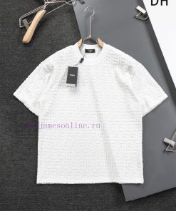 FD Classic Double FF Letter Small Square Towel Embroidered Velvet Jacquard Short Sleeve T-shirt 5i2d3jck