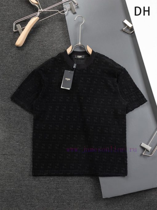 FD Classic Double FF Letter Small Square Towel Embroidered Velvet Jacquard Short Sleeve T-shirt v3ntnrts