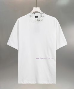 BALENC $AGA Paris Accessories Piercing And AgingCotton Round Neck T-shirtColor Washed Black And 48pdwhpd