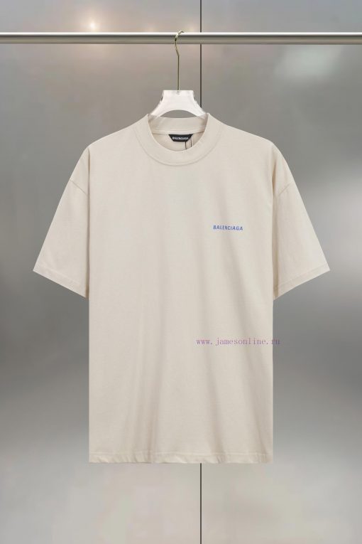 BALENCIAGA Paris Front And Back English Letter LogoPrinted Pure Cotton Round Neck T-shirt Unise bm4karxb