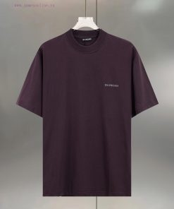 BALENCIAGA Paris Front And Back English Letter LogoPrinted Pure Cotton Round Neck T-shirt Unise 5j16ohyu