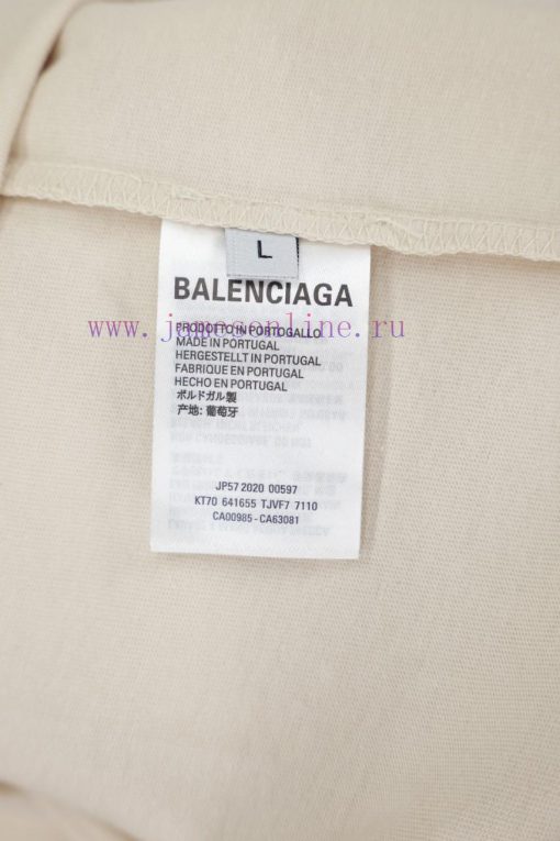 BALENCIAGA Paris Front And Back English Letter LogoPrinted Pure Cotton Round Neck T-shirt Unise bm4karxb - Image 10