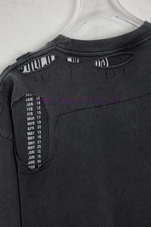 BALENC $AGA Paris Calendar With Holes Old Stitching DoneCotton Round Neck T-shirtColor AgingSiz 8vlwcxb6 - Image 6