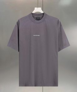 BALENC $AGA Paris Chest English Letter LogoEmbroidered Cotton Round Neck T-shirt In Front And B qva1ttvk