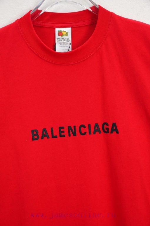 BALENC $AGA Paris Reverse Double Sided Reverse AlphabetEmbroidered Pure Cotton Round Neck T-shi h9ilsblr - Image 5
