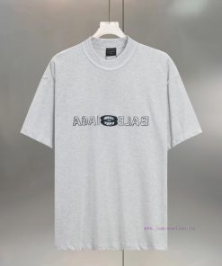 BALENC&AGA Paris Reverse Double Loop Embroidered CottonRound Neck T-shirt Unisex Loose FitColor obiscqc5