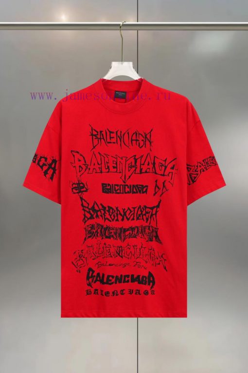 BALENC $AGA Paris Graffiti Letter Logo Made Of Pure CottonRound Neck T-shirt Unisex Loose FitCo v58idzqb