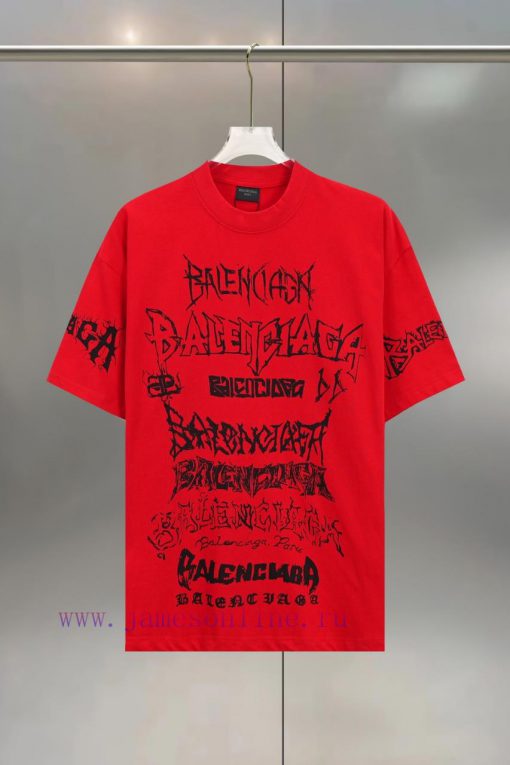 BALENC $AGA Paris Graffiti Letter Logo Made Of Pure CottonRound Neck T-shirt Unisex Loose FitCo v58idzqb - Image 2