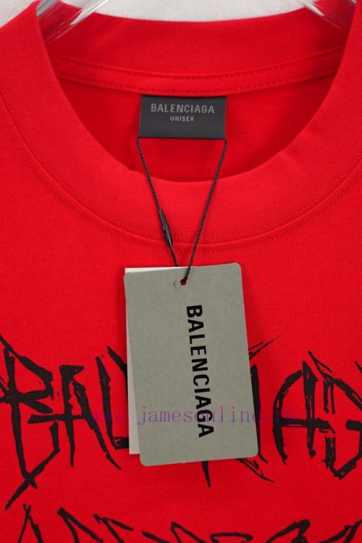 BALENC $AGA Paris Graffiti Letter Logo Made Of Pure CottonRound Neck T-shirt Unisex Loose FitCo v58idzqb - Image 5
