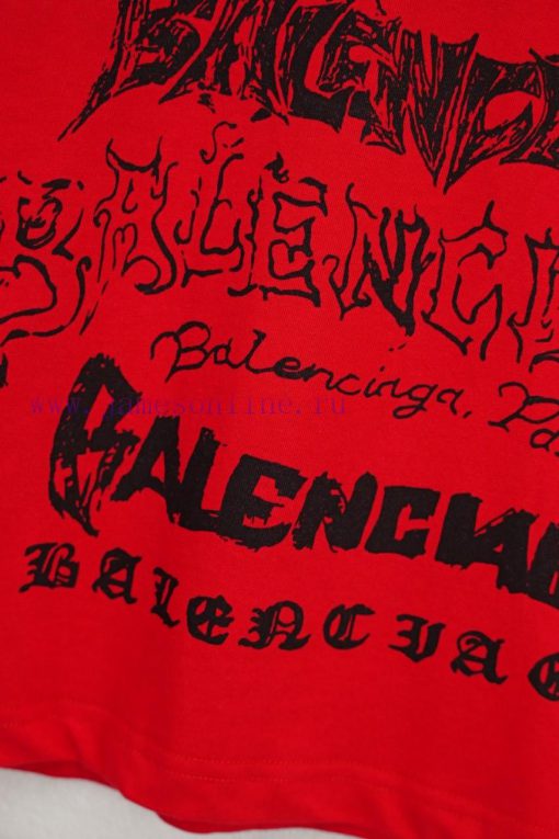 BALENC $AGA Paris Graffiti Letter Logo Made Of Pure CottonRound Neck T-shirt Unisex Loose FitCo v58idzqb - Image 9