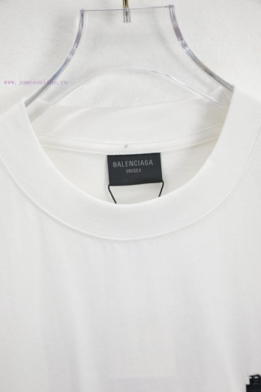 BALENC $AG Paris Adhesive Tape Coke Pure CottonRound Neck T-shirtColor: Black White CoffeeSize xza3dlp1 - Image 6