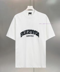 BALENC $AGA Paris Inverted Letter Prickly Sleeve Made Of Pure CottonRound Neck T-shirtColor Bla 2jhka0wr