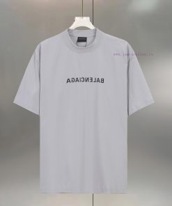 BALENC&AGA Paris Mirror Logo LetterPrinted Pure Cotton Round Neck T-shirtColor: White Black Sil 3z5mn7vc