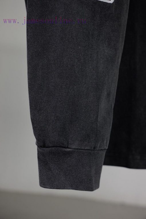 BALENCIAGA Paris Double B Grid Embroidered CottonRound Neck Long Sleeved ShirtColor: Wash Water 0ikh9xka - Image 9